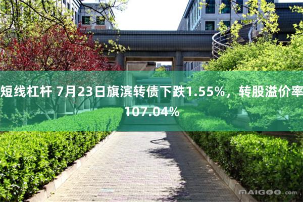 短线杠杆 7月23日旗滨转债下跌1.55%，转股溢价率107.04%