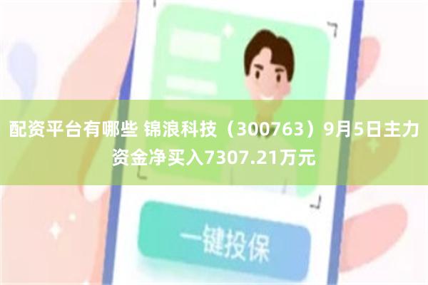 配资平台有哪些 锦浪科技（300763）9月5日主力资金净买入7307.21万元