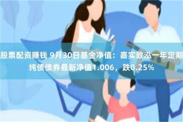 股票配资赚钱 9月30日基金净值：嘉实致泓一年定期纯债债券最新净值1.006，跌0.25%